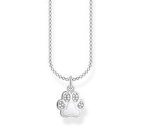 THOMAS SABO Collar para mujer de plata de ley 925 con diseño de huella de pata, 38-45 cm de longitud