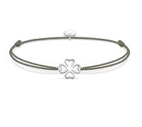 Thomas Sabo Little Secret Pulsera para mujer con diseño en forma de trébol, plata de ley 925, verde, LS017-173-5-L20v