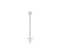 THOMAS SABO, Pendientes 925 Plata Óxido de Circonita Mujer, Plateado, OneSize - H2239-051-14, OneSize, Plata, Circonia cúbica, Single Earrings Cross