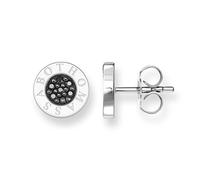 THOMAS SABO Pendientes Clásicos Pavé Negro Plata de Ley 925 H1547-051-11, Negro