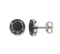 THOMAS SABO Pendientes Clásicos Pavé Negro Plata de Ley 925 H1861-641-11, Negro