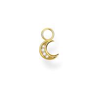 THOMAS SABO Pendientes Colgante Luna Plata Chapada en Oro EP003-414-14, Oro Amarillo