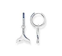 Thomas Sabo Pendientes de aro con forma de cola de piedra para mujer, plata, Talla única