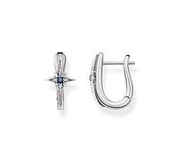 THOMAS SABO Pendientes de aro de plata 925 con piedra de cristal 32019567, 1,8cm, Plata, Cubic Zirconia,