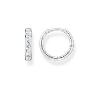 THOMAS SABO Pendientes de aro de plata de ley 925 con circonitas blancas, diámetro: 20 mm, CR668-051-14, 20mm, Plata, No es una piedra preciosa