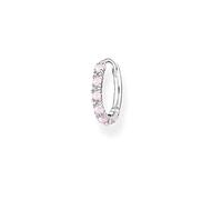 THOMAS SABO Pendientes de aro individual de plata de ley 925 para mujer de 15 mm con piedras rosas CR664-166-7, Silver Pink Stones