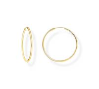 THOMAS SABO Pendientes de aro medianos chapados en oro para mujer, plata de ley 925, chapado en oro amarillo de 18 quilates CR728-413-39, talla única, Plata, Kein Edelstein
