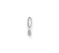 THOMAS SABO Pendientes de aro para mujer con piedras blancas y concha de plata de ley 925 CR697-051-14, talla única, Plata de ley, Circonia cúbica, Hoop Earrings Shell