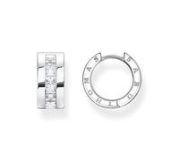 Thomas Sabo Pendientes de aro para mujer en color plata de ley 925 con circonitas, tamaño: 14,5 x 6,5 mm, CR670-051-14, 14,5x6,5 mm, Plata de ley, Circonia cúbica 1
