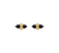 THOMAS SABO - Pendientes de botón chapados en oro con ónix hexagonal - Accessories - Mujer - Negro - ONE SIZE -