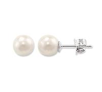 THOMAS SABO Pendientes de Perlas Pequeños de Plata de Ley 925 H1430-028-14, Plateado