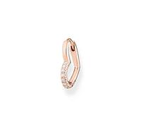 THOMAS SABO Pendientes de un Solo Aro Corazón con Piedras Blancas Plata Chapada en Oro CR693-416-14, Oro Rosa