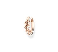 THOMAS SABO Pendientes de un Solo Aro Hojas con Piedras Plata Bañada en Oro CR681-416-14, Oro Rosa