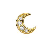 THOMAS SABO Pendientes Individuales con Pavé de Luna y Plata Chapada en Oro H2133-414-14, Oro Amarillo