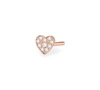 THOMAS SABO Pendientes Individuales Corazón Pavé Plata Chapada H2145-416-14, Oro Rosa