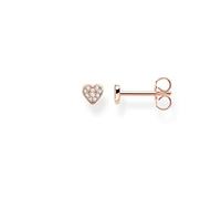 THOMAS SABO Pendientes Individuales Corazón Pavé Plata Chapada H2145-416-14, Oro Rosa