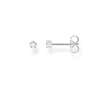 THOMAS SABO Pendientes Individuales Piedra Blanca Plata Pequeña Plata de Ley 925 H2147-051-14, Plateado