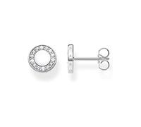 Thomas Sabo Pendientes para mujer con círculo en color plata de ley 925 con circonitas, tamaño: 8,5 x 8,5 mm, H2061-051-14, 8,5x8,5 mm, Plata de ley, Circonia cúbica 1