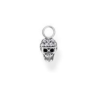 Thomas Sabo Pendientes para mujer con colgante de calavera, plata de ley 925