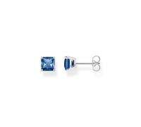 Thomas Sabo Pendientes para mujer en color plata de ley 925 con circonita azul, tamaño: 6 x 6 mm, H2174-699-32, 6x6 mm, Plata de ley, Circonia cúbica 1