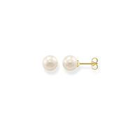 THOMAS SABO Pendientes Perla Plata Chapada en Oro H1431-430-14, Oro Amarillo
