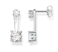 Thomas Sabo Pendientes "Piedra Blanca", Plata de Ley 925 con Circonitas Blancas, Mujer, Stud Earrings White