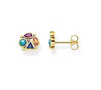 THOMAS SABO Pendientes Piedras de Colores Plata Chapada en Oro H2034-319-7, Oro Amarillo