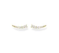 THOMAS SABO Pendientes Trepador de Orejas Piedras Blancas Plata Chapada en Oro H2158-414-14, Oro Amarillo
