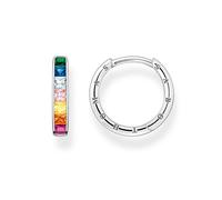 THOMAS SABO Pendientes de aro para mujer, plata 925, piedra de cristal 32022504, 20x2 mm, Plata de ley, Circonia cúbica 1