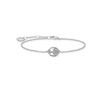 Thomas Sabo Pulsera Árbol Del Amor con Piedras Plata de Ley 925 A2041-051-14-L19V, 16-19 cm, Plateado