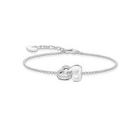 THOMAS SABO Pulsera con corazones entrelazados plata dorada A2163-051-14, Eine Grösse, Plata de ley, Circonita cúbica