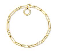 Thomas Sabo Pulsera con dijes de plata chapada en oro X0253-413-39-L18.5
