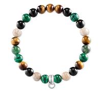 Thomas Sabo Pulsera con dijes Marrón/Verde/Blanco Plata de ley 925 X0217