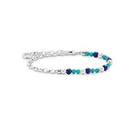 THOMAS SABO Pulsera con Piedras Azules y Perlas Plata de Ley 925 A2100-056-7-L19, 19 cm, Azul