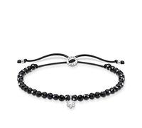 THOMAS SABO Pulsera Cuentas Negras con Piedra Blanca Plata de Ley 925 A1987-401-11-L20V, 13-20 cm, Negro