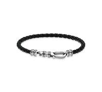 Thomas Sabo Pulsera de Cuero Mosquetón Plata de Ley 925 A1931-682-11-L17, 17 cm, Negro
