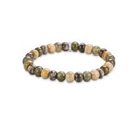 THOMAS SABO Pulsera de labradorita y cuentas de jaspe de cocodrilo, tamaño 19