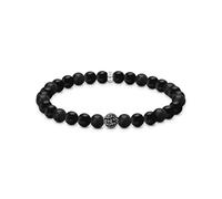 Thomas Sabo Pulsera de obsidiana de plata 925 reciclada, color negro