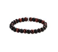 THOMAS SABO Pulsera de obsidiana y ojo de tigre rojo, talla 21