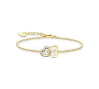 THOMAS SABO Pulsera de plata de ley 925 con corazones entrelazados A2163-414-14, Eine Grösse, Plata de ley, Circonita cúbica