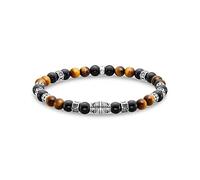 THOMAS SABO Pulsera de plata de ley 925 con ojo de tigre, ennegrecida, Mittelgroße, Plata de ley, No es una piedra preciosa