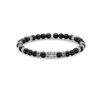 THOMAS SABO Pulsera de plata de ley 925 con ónice, ennegrecida, Mittelgroße, Plata de ley, No es una piedra preciosa