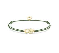 Thomas Sabo - Pulsera en Nailon con Abalorios, Pulsera Verde con Abalorio de Piña