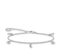 THOMAS SABO Pulsera Estrella y Luna Plata de Ley 925 A1994-051-14-L19V, 16-19 cm, Plateado
