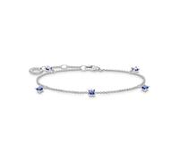 THOMAS SABO Pulsera para mujer con piedras azules de plata de ley 925 A2058-699-32, 19.00 cm, Plata de ley, Circonita cúbica