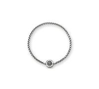 Thomas Sabo Pulsera para Mujer Cuentas Plata de Ley 925 KA0002-001-12-L22, 21 cm, Plata