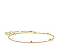 THOMAS SABO Pulsera Piedras de Colores Plata Chapada en Oro A1999-488-7-L19V, 16-19 cm, Oro Amarillo L19V