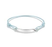 THOMAS SABO Pulsera textil azul de plata de ley reciclada, 14-24 cm