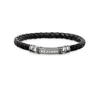 THOMAS SABO Rebel at Heart LB40-008-11-M - Pulsera de Plata 925 para Hombre, 16 cm, 16 cm, Cuero Plata de Ley