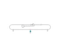 THOMAS SABO Sabo AK0026-405-17-L27V - Tobillera para mujer con piedra turquesa, talla única, Plata, Circonita cúbica